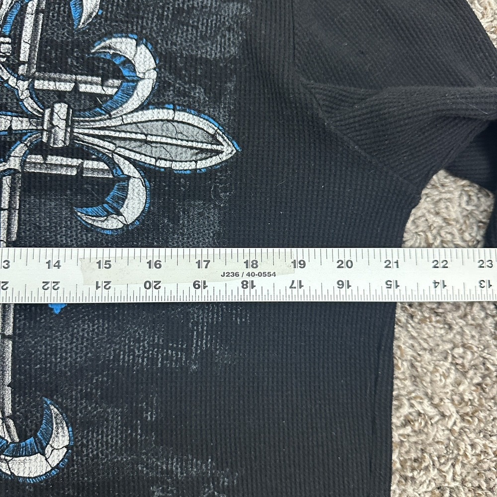 Y2k No Boundaries Black Longsleeve Skull Cross Wings Thermal Size Large Angel - Picture 6 of 7